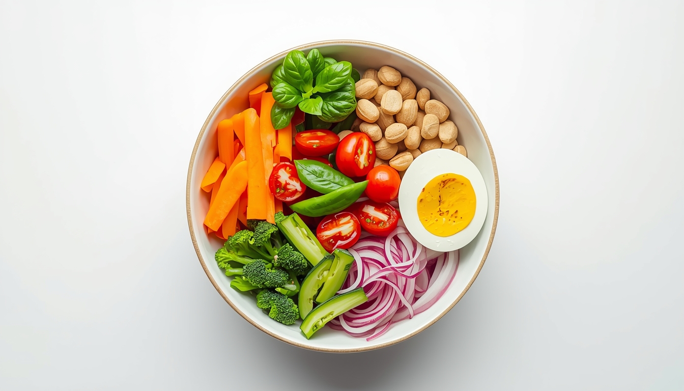 Healthy bowl with vegetables and balanced ingredients for Dealerbestcreati